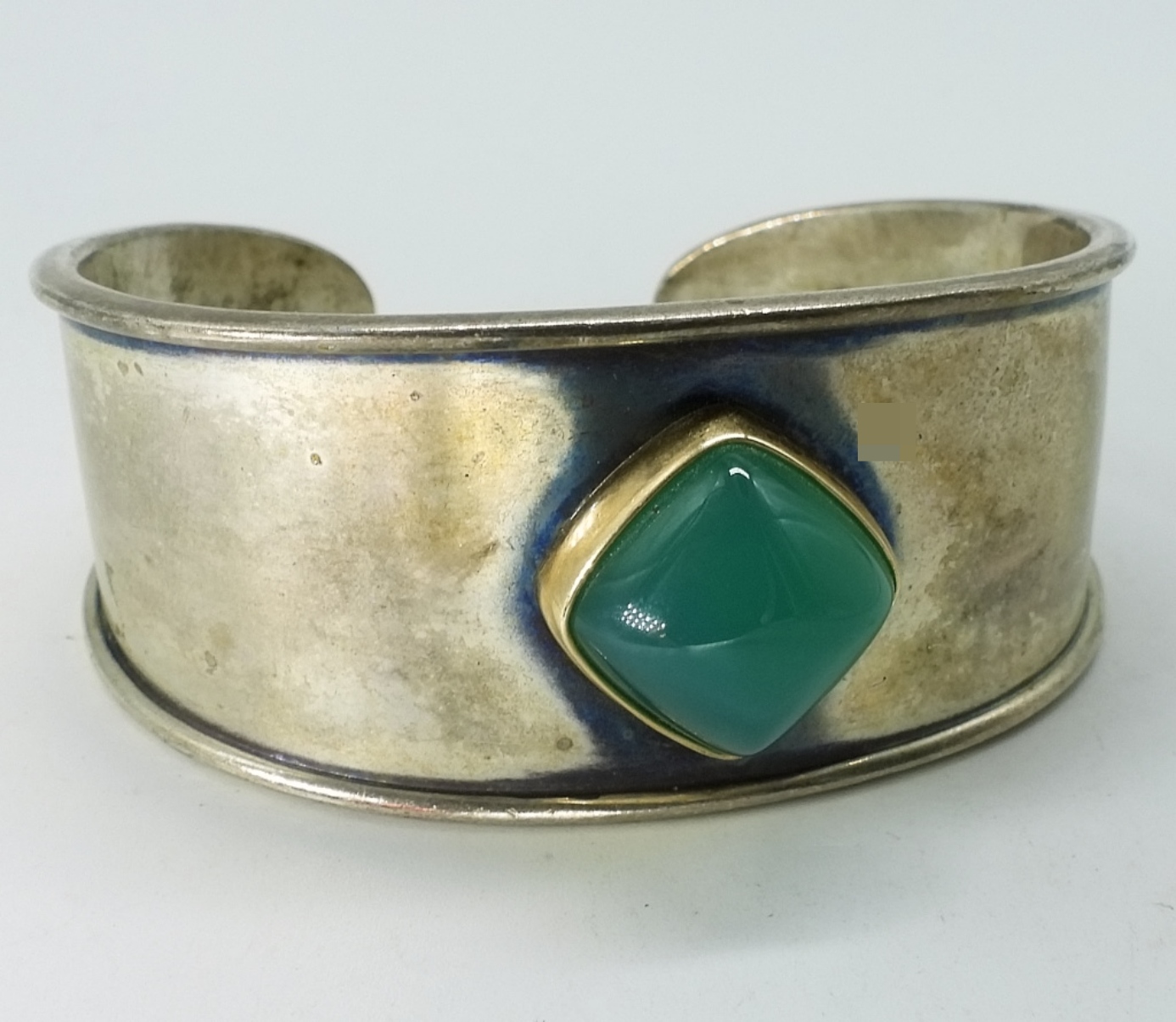James Avery 925/585 Green Onyx Cuff Bracelet