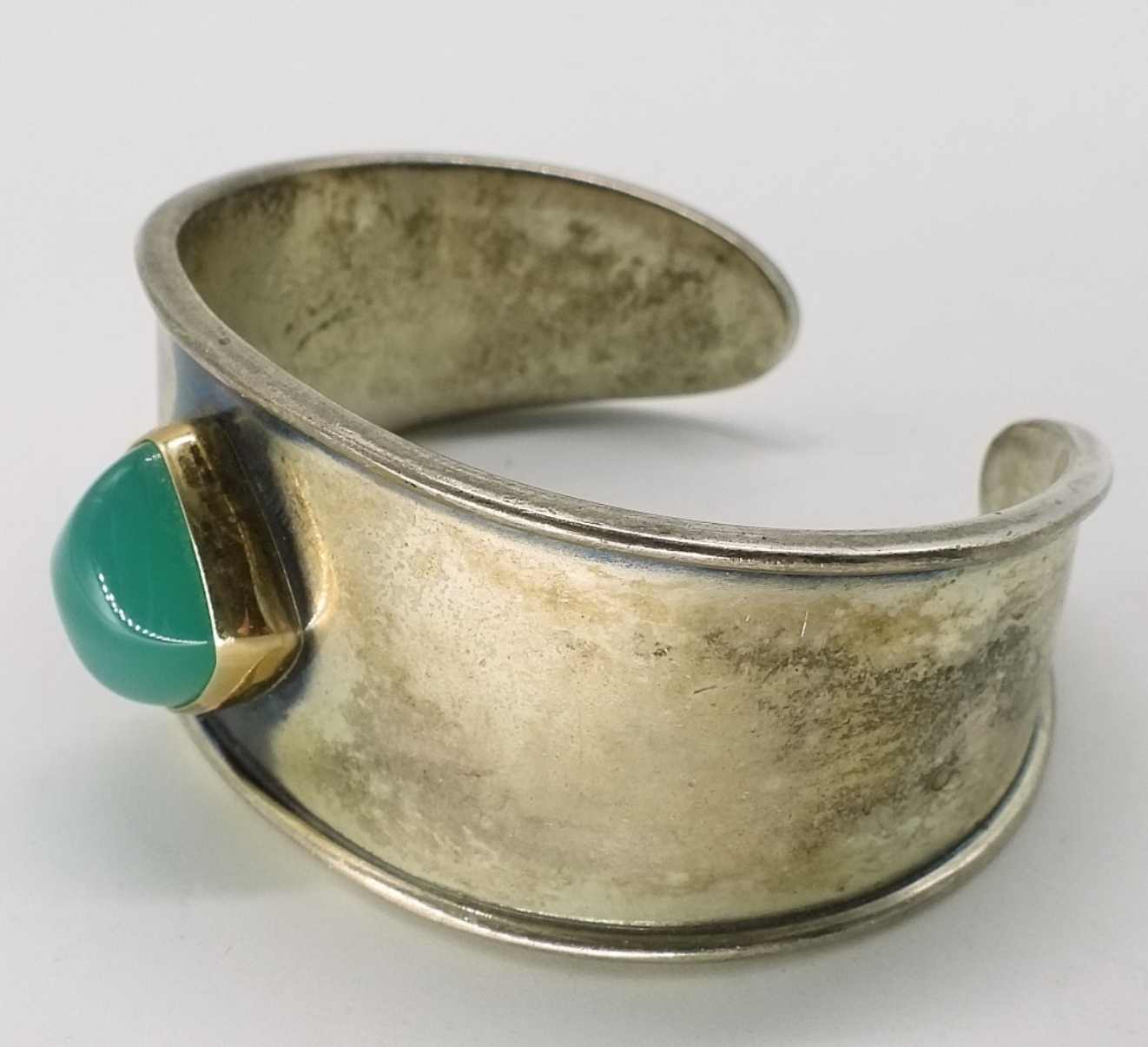 James Avery 925/585 Green Onyx Cuff Bracelet