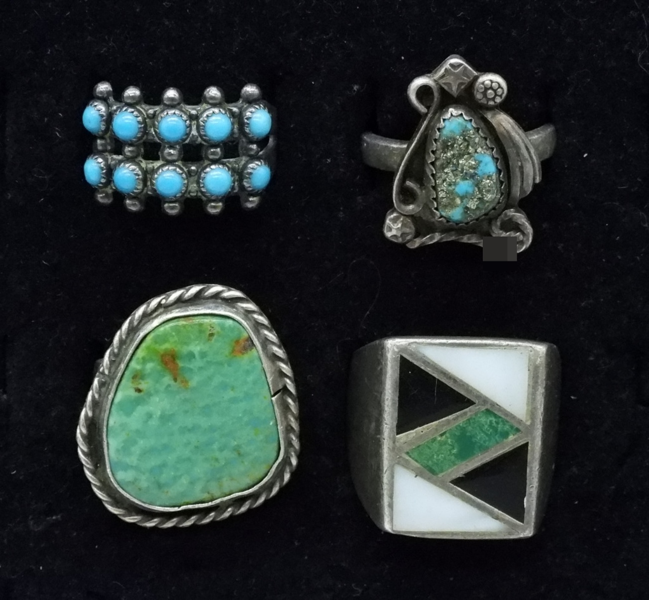 4 Sterling & Turquoise Rings