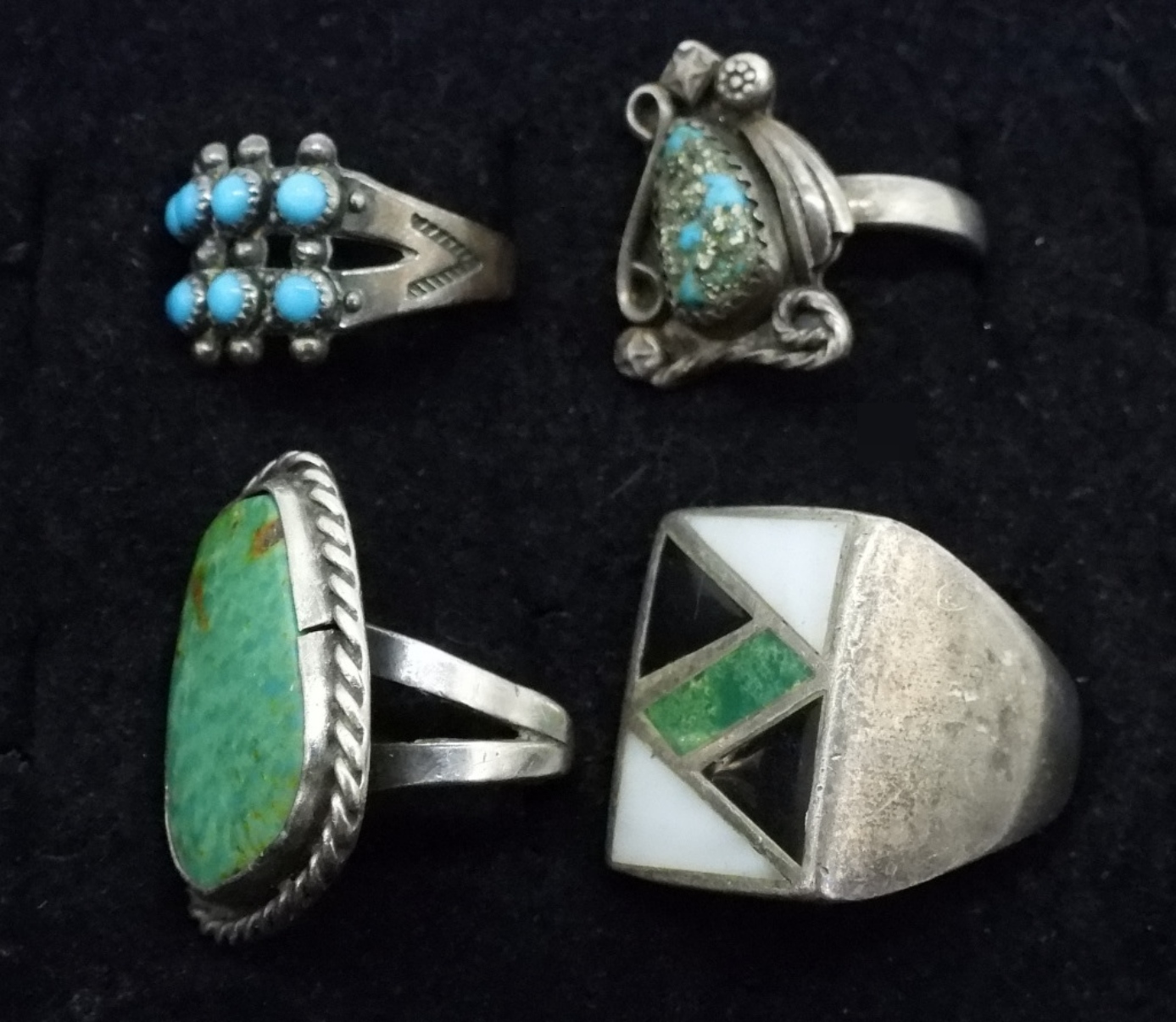4 Sterling & Turquoise Rings