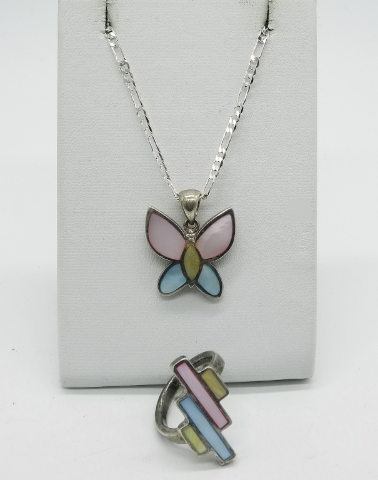 Sterling Silver Mother of Pearl Butterfly Necklace