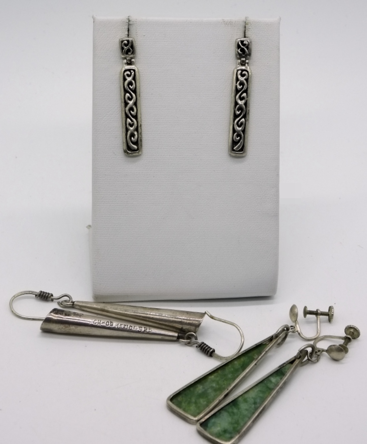 Taxco Sterling Silver Earring Lot, 3 Pairs