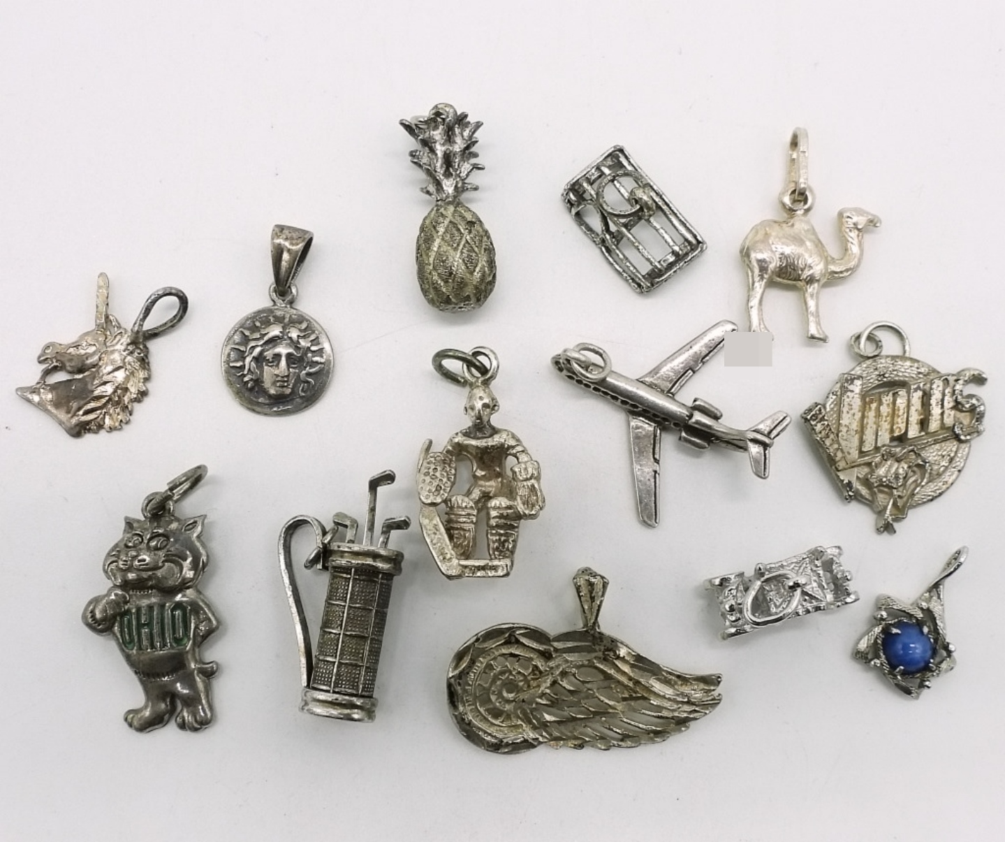 Sterling Silver Charm Lot, 13 Pieces