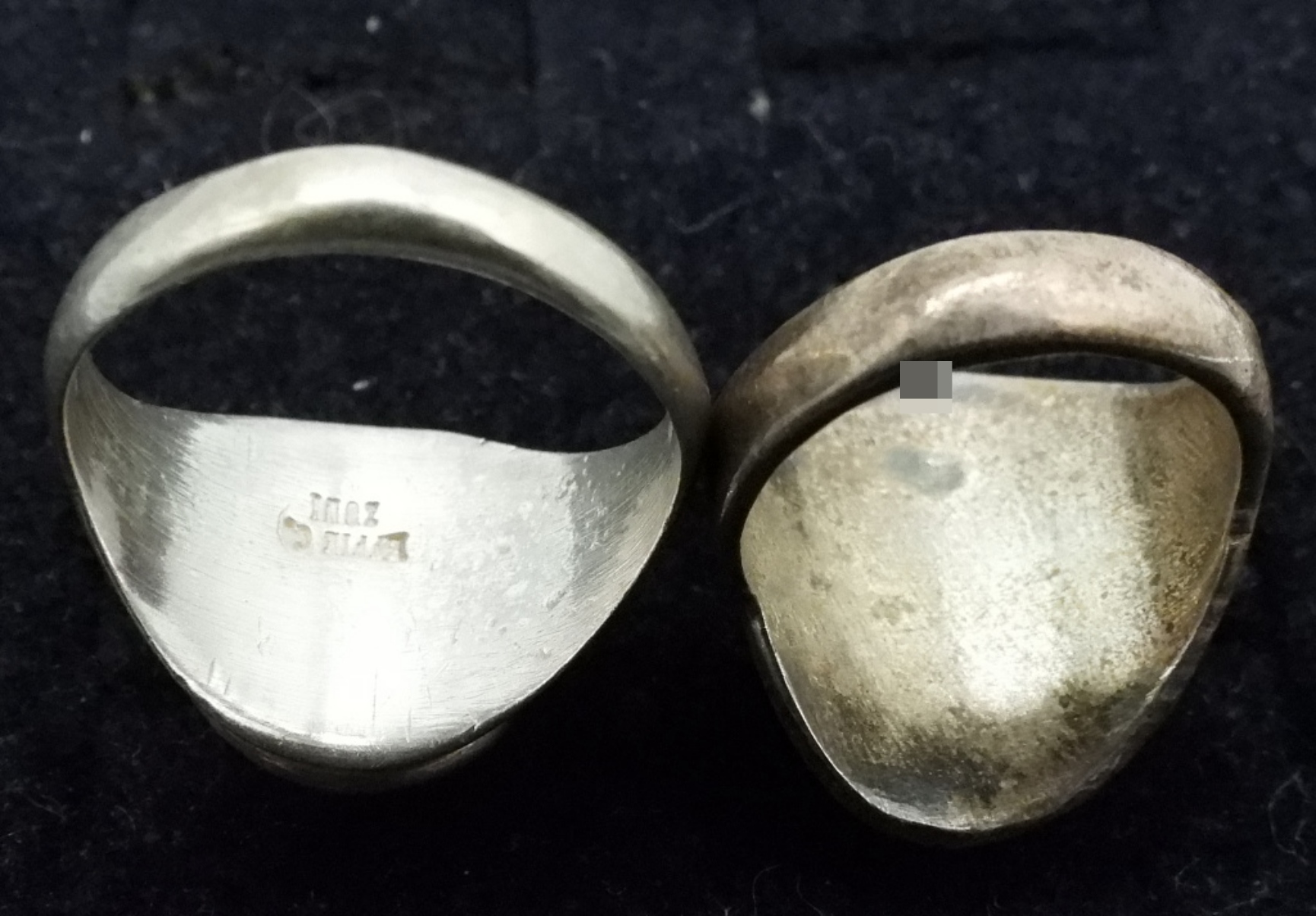 4 Sterling Turquoise Coral Rings, Effie Zuni