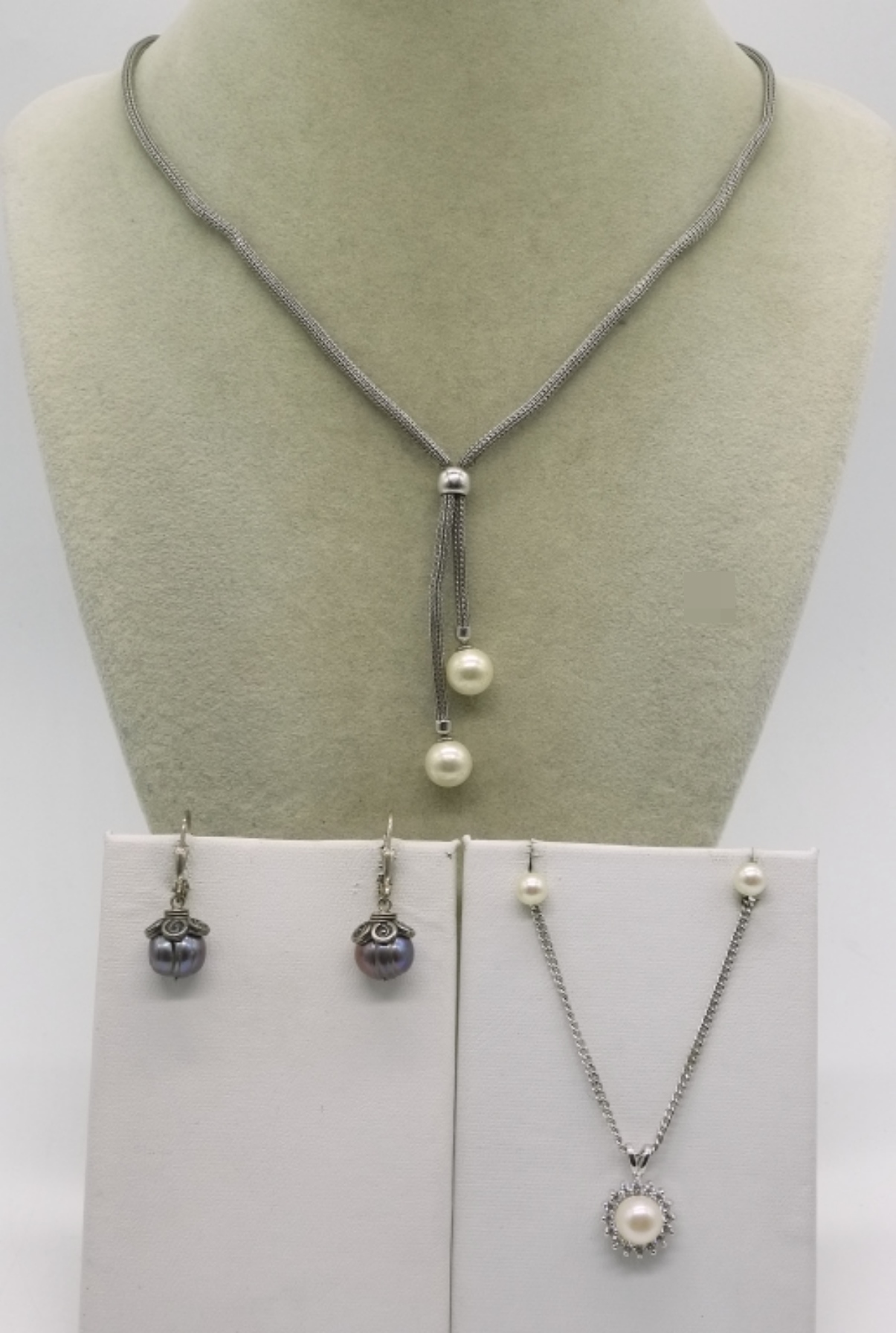 2 Sterling Pearl Necklaces