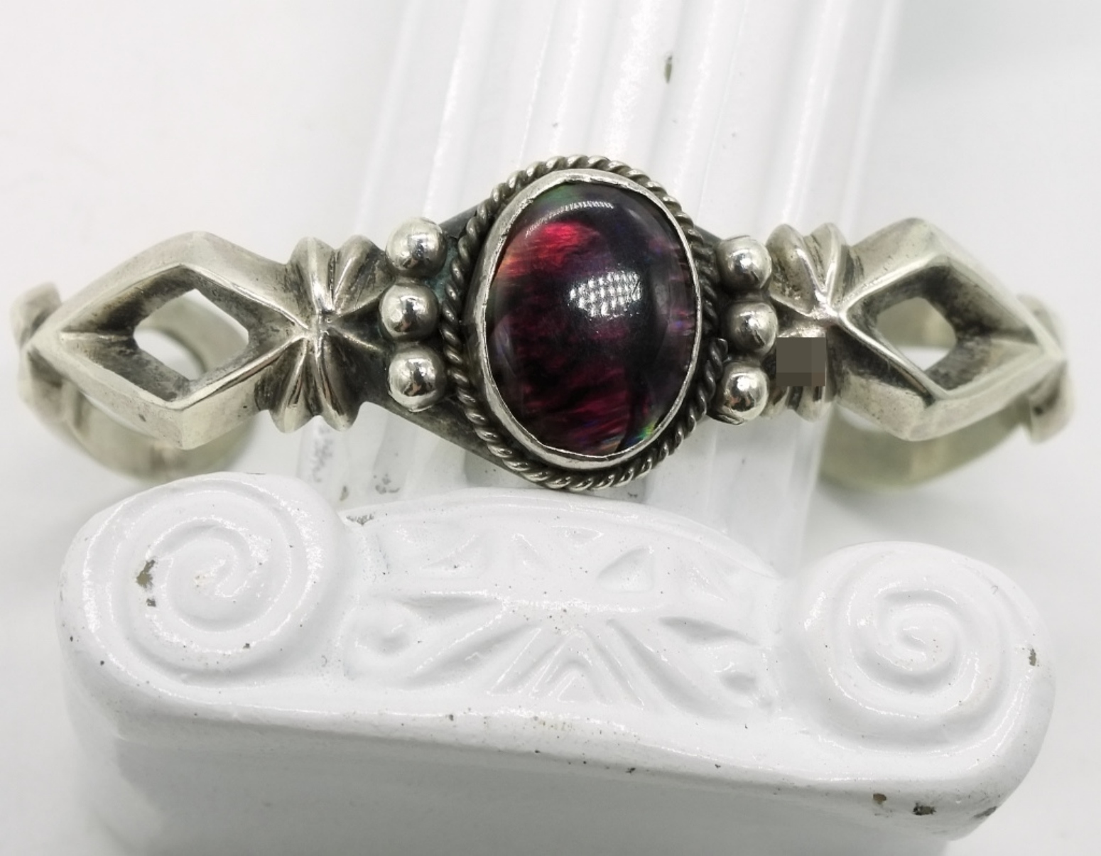 Sterling Silver Purple Abalone Cuff Bracelet