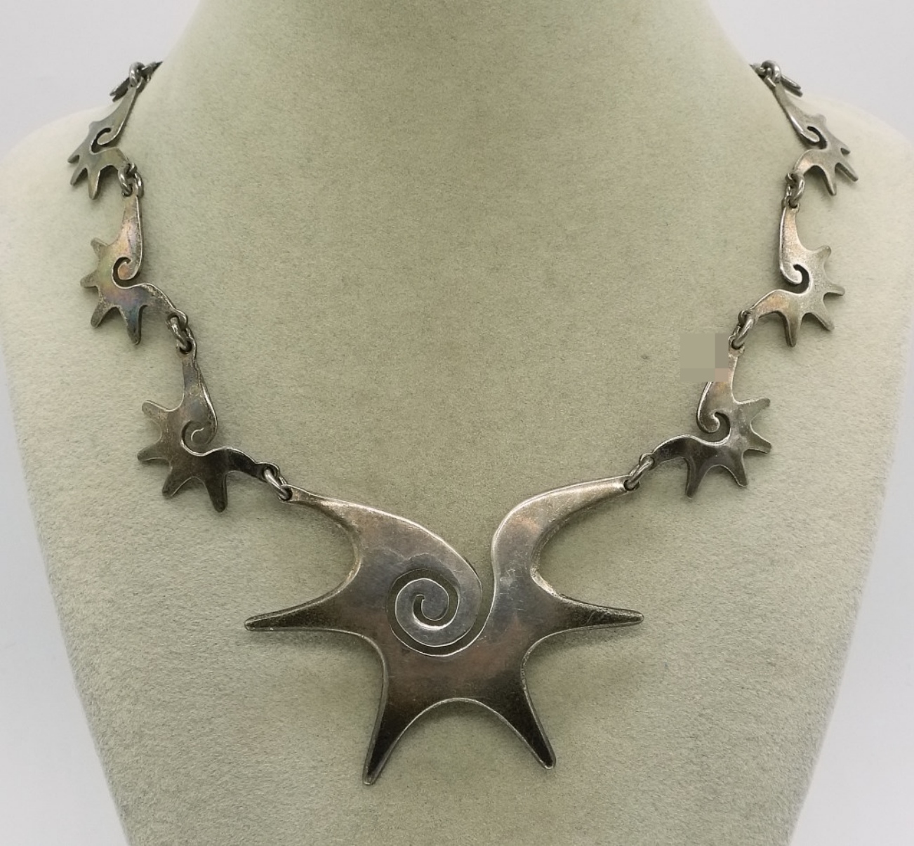 Mexican Sterling Modernist Star Necklace