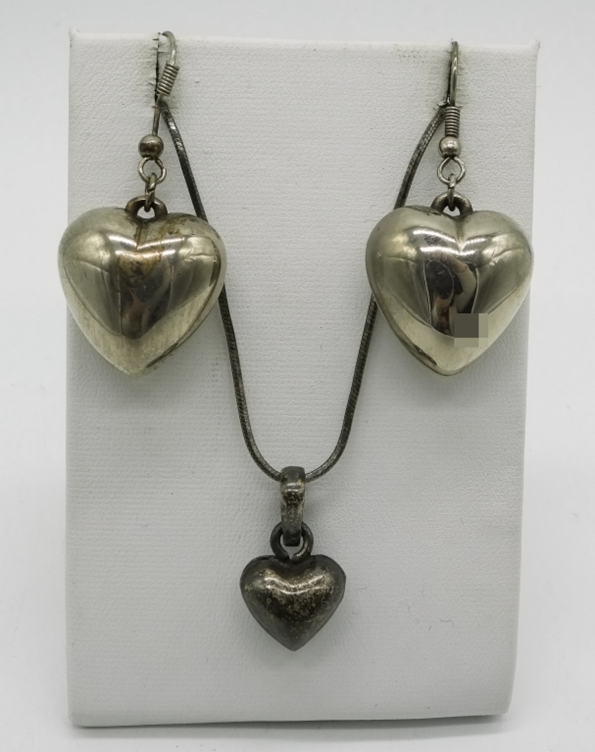 Sterling Heart Necklace & Earring Set