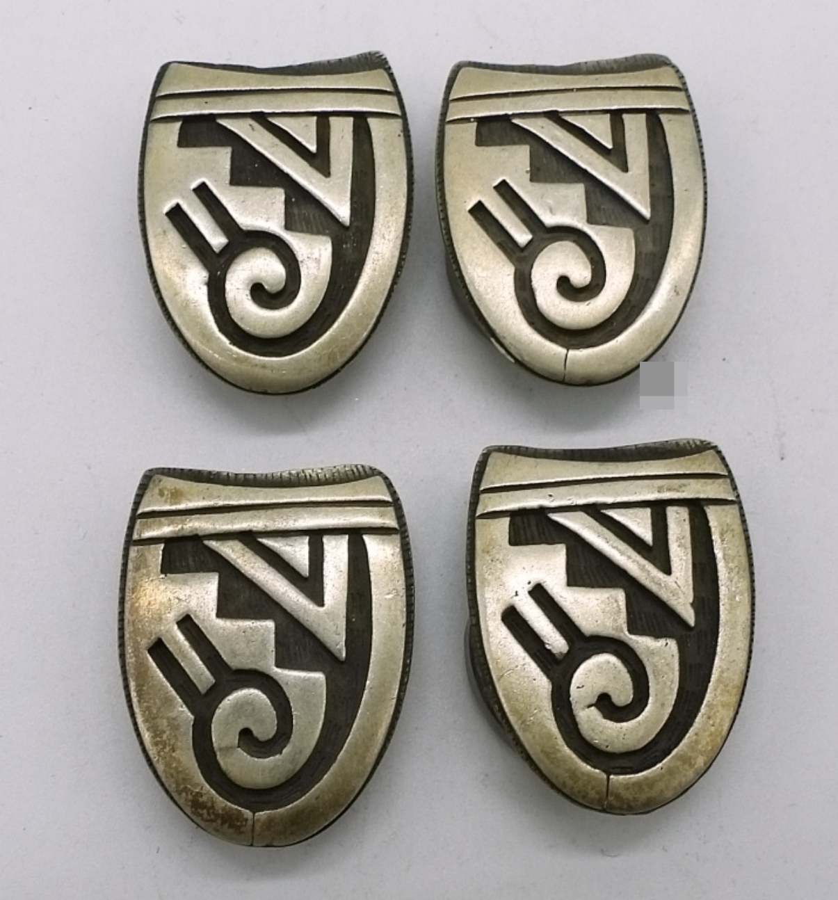 2 Pairs Sterling Silver Button Covers
