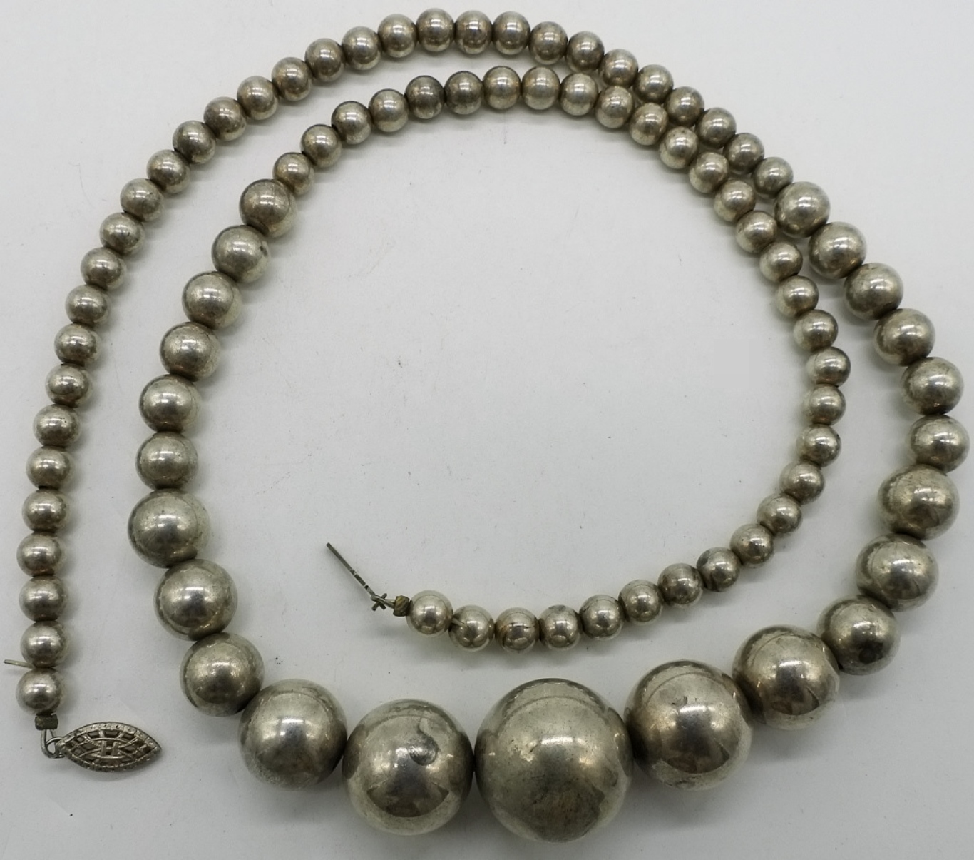 Sterling Graduated Bead Necklace