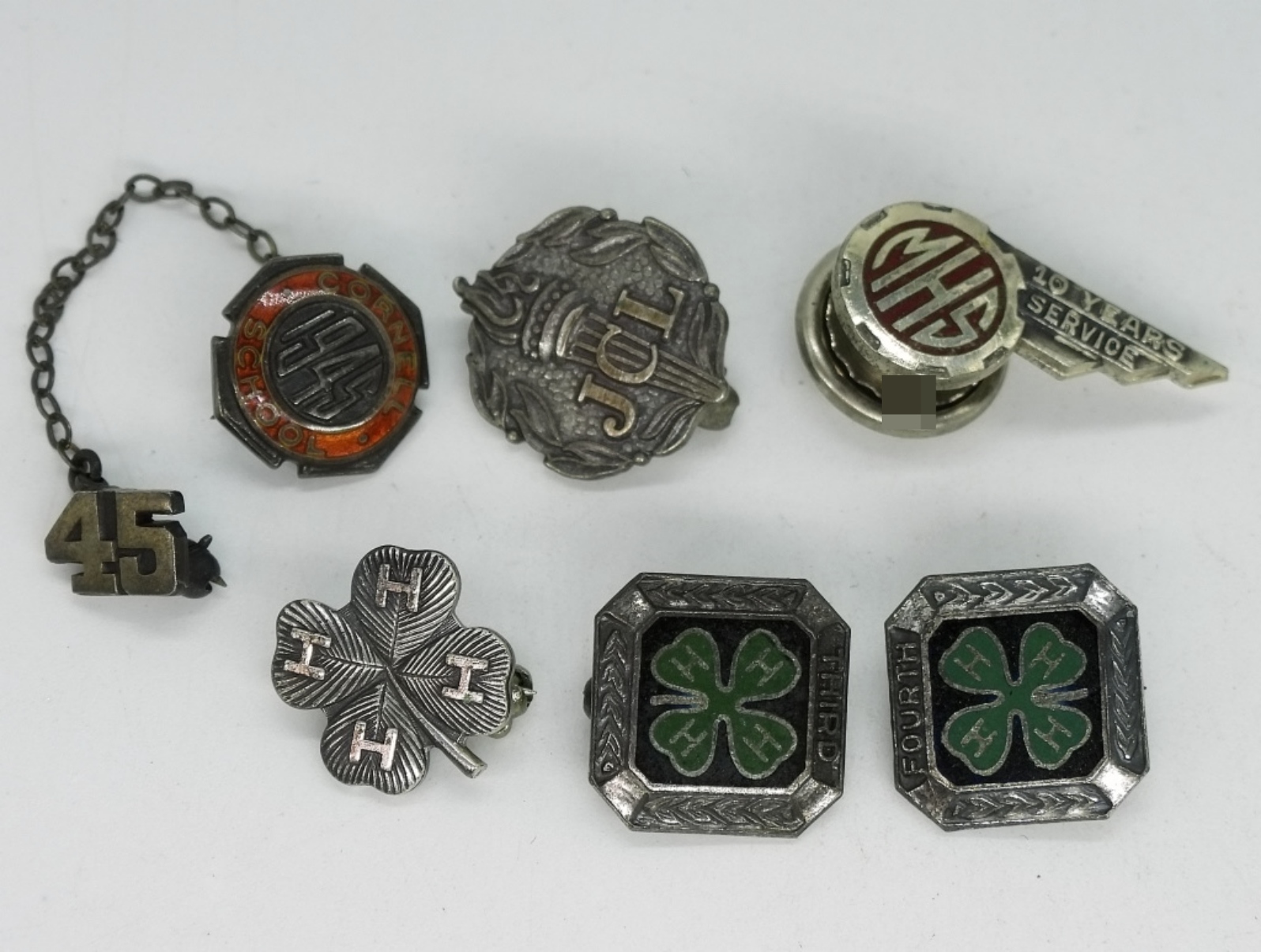 Six Vintage Sterling Silver Pins, 10.2 DWT