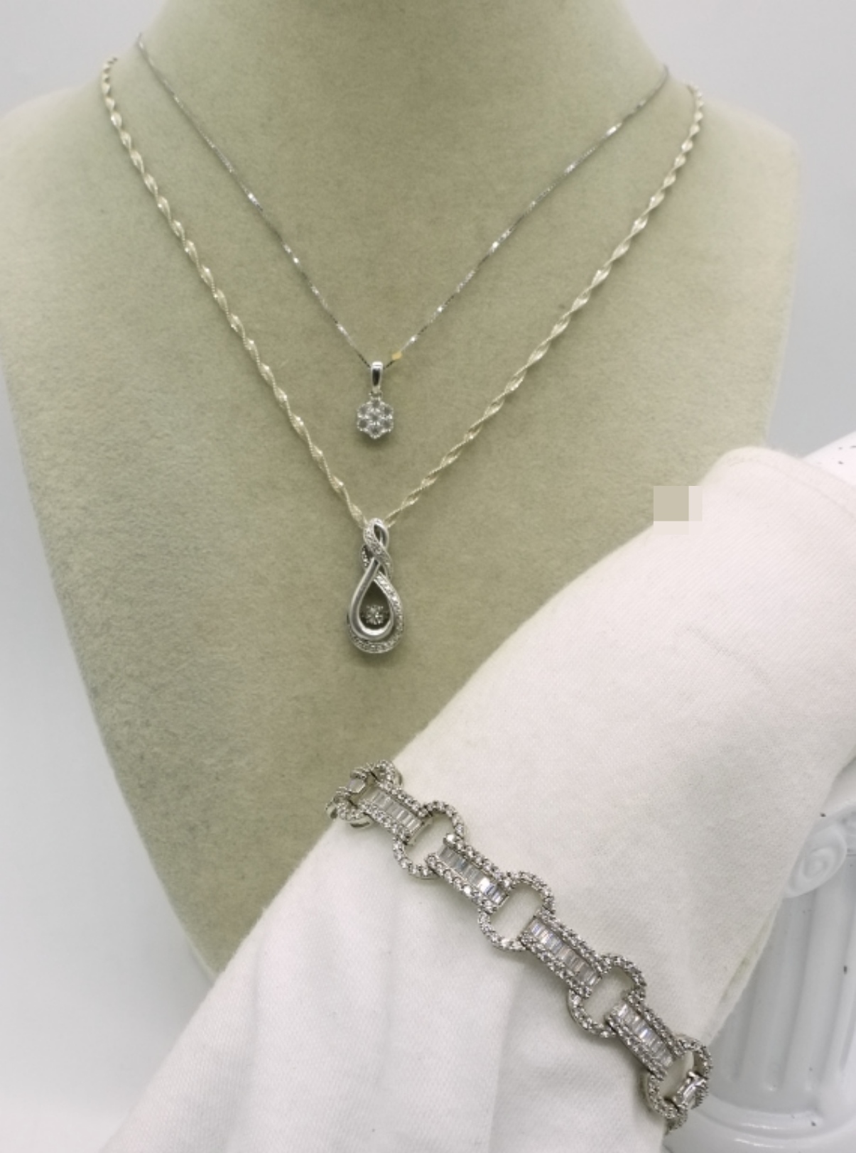 Sterling Silver Simulated Diamond Jewelry Set