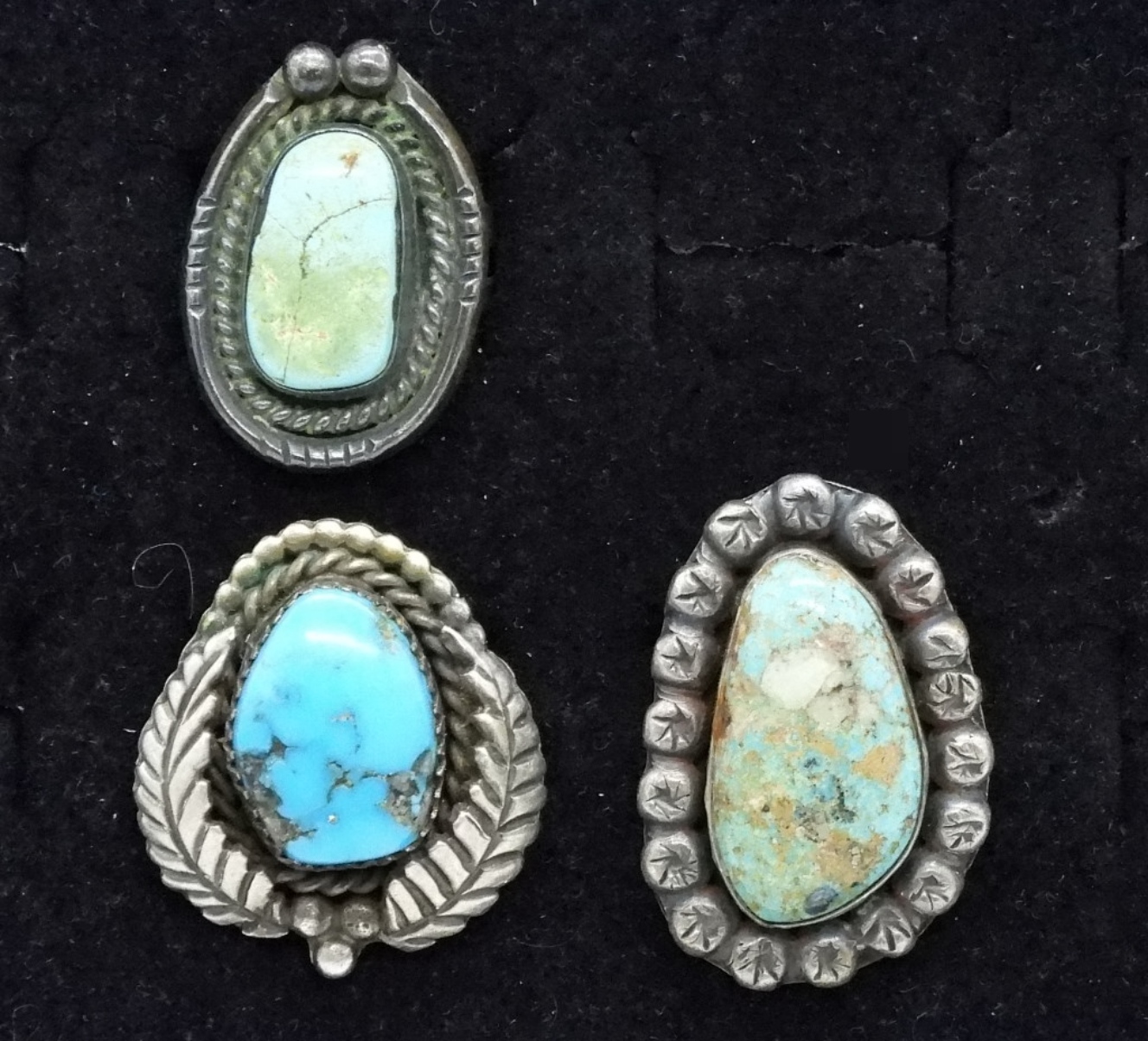 Vintage Sterling Silver Turquoise Rings (3)