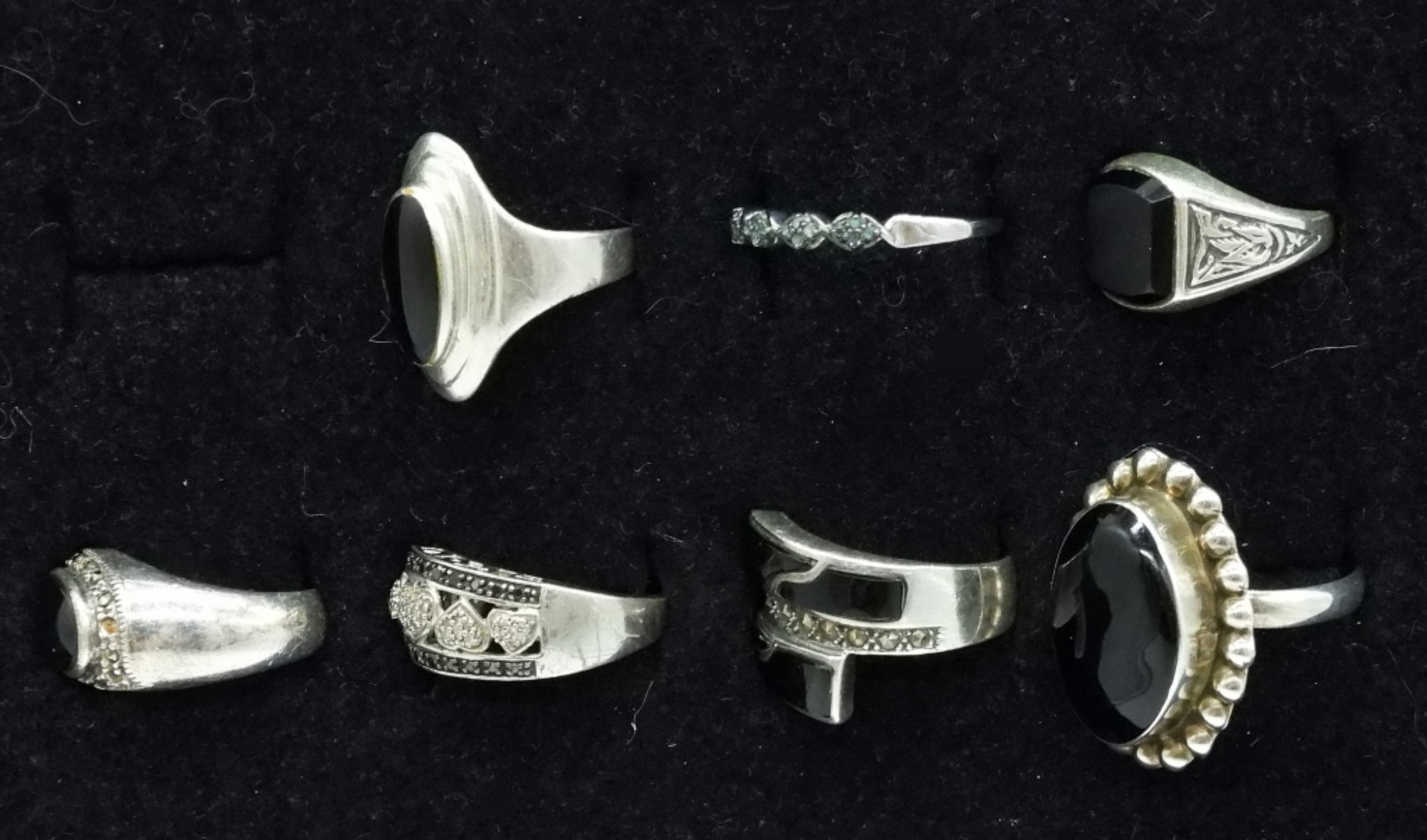7 Sterling Rings with Black Onyx