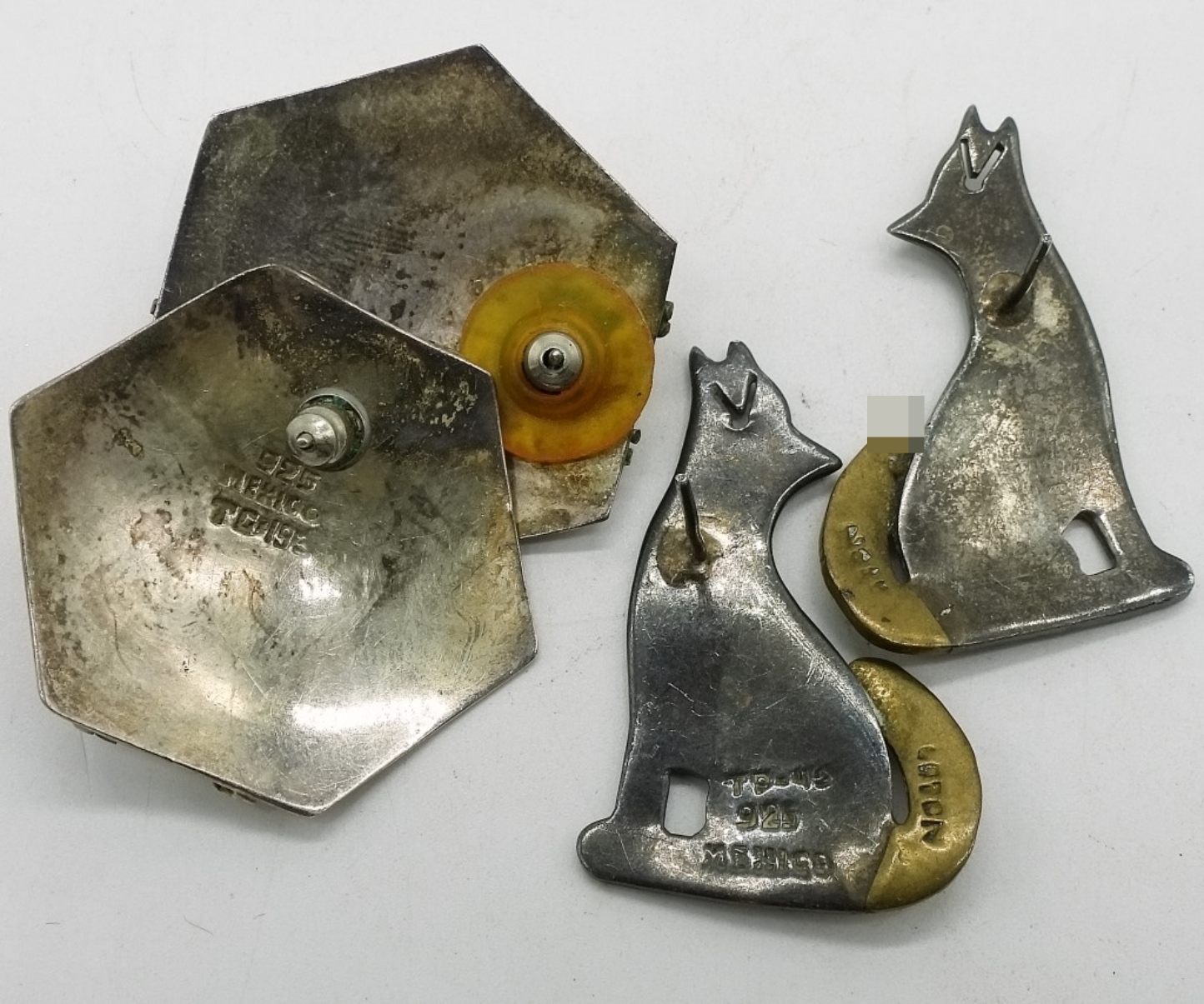Sterling Taxco Mexico Earrings - 2 Pair