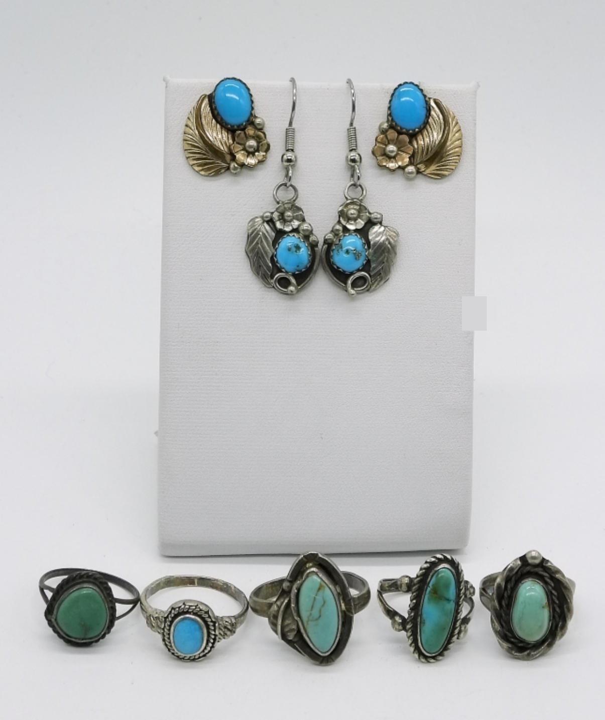 7 Pieces of Vintage Sterling, Turquoise Jewelry