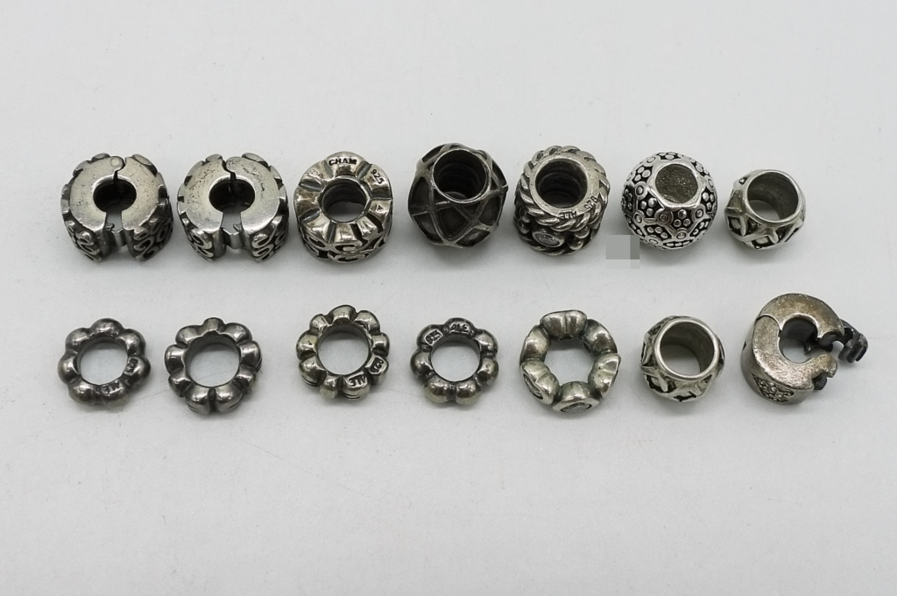 15 Sterling Charm Beads Lot