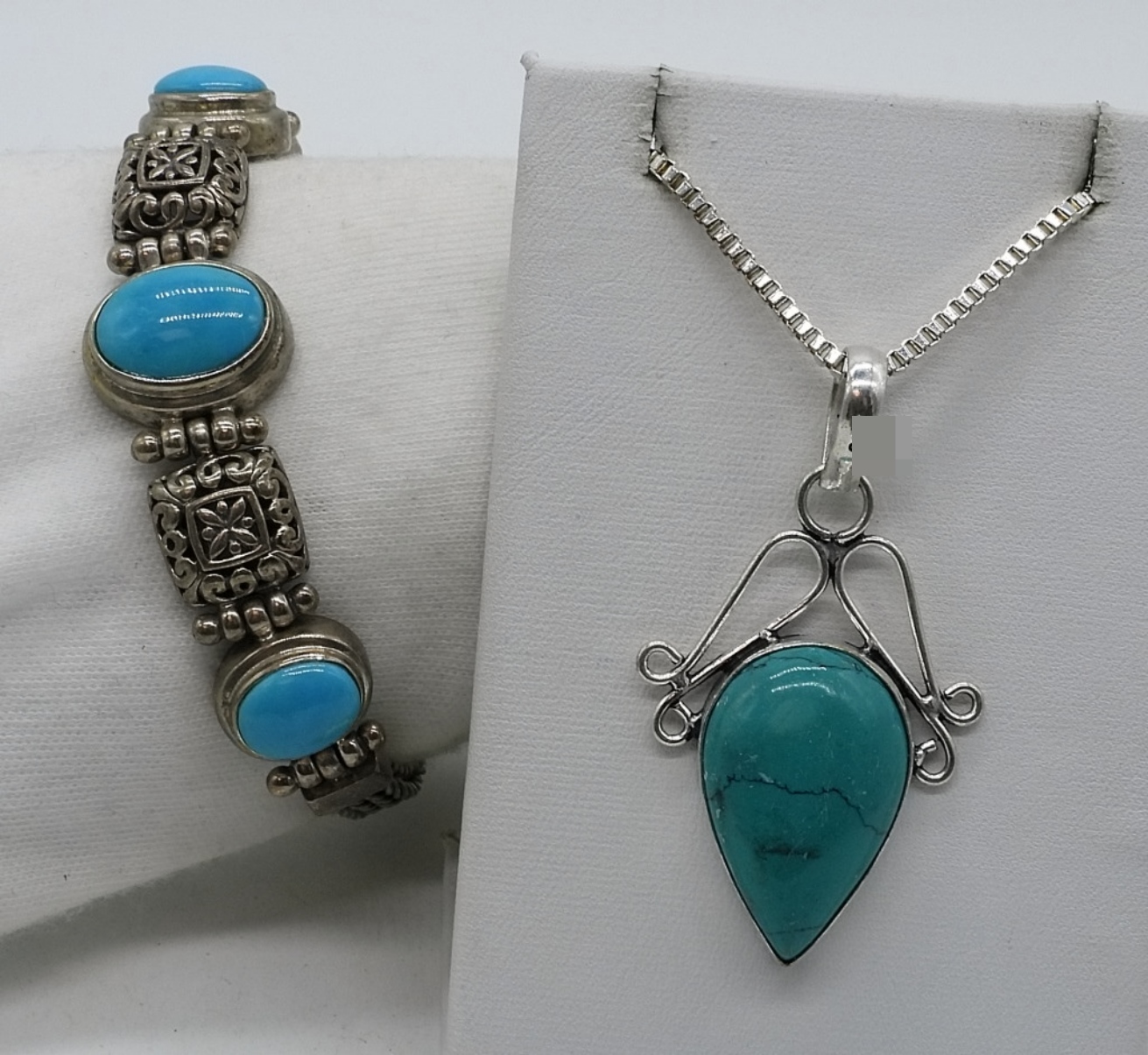 Sterling Turquoise Necklace & Bracelet