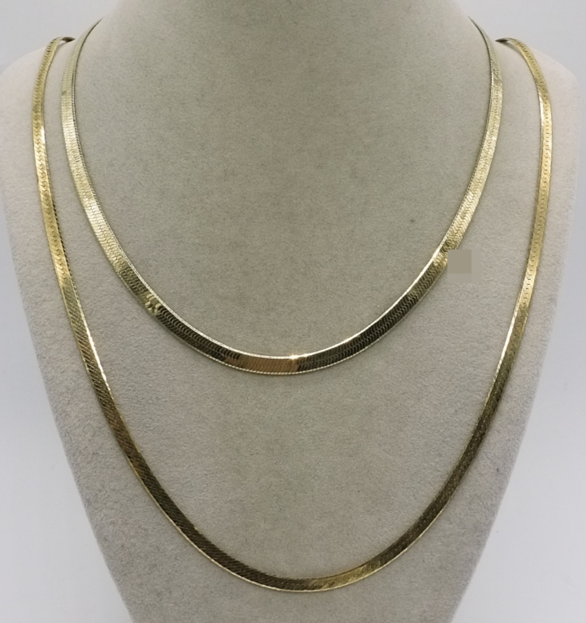 Sterling Herringbone Chain Pair