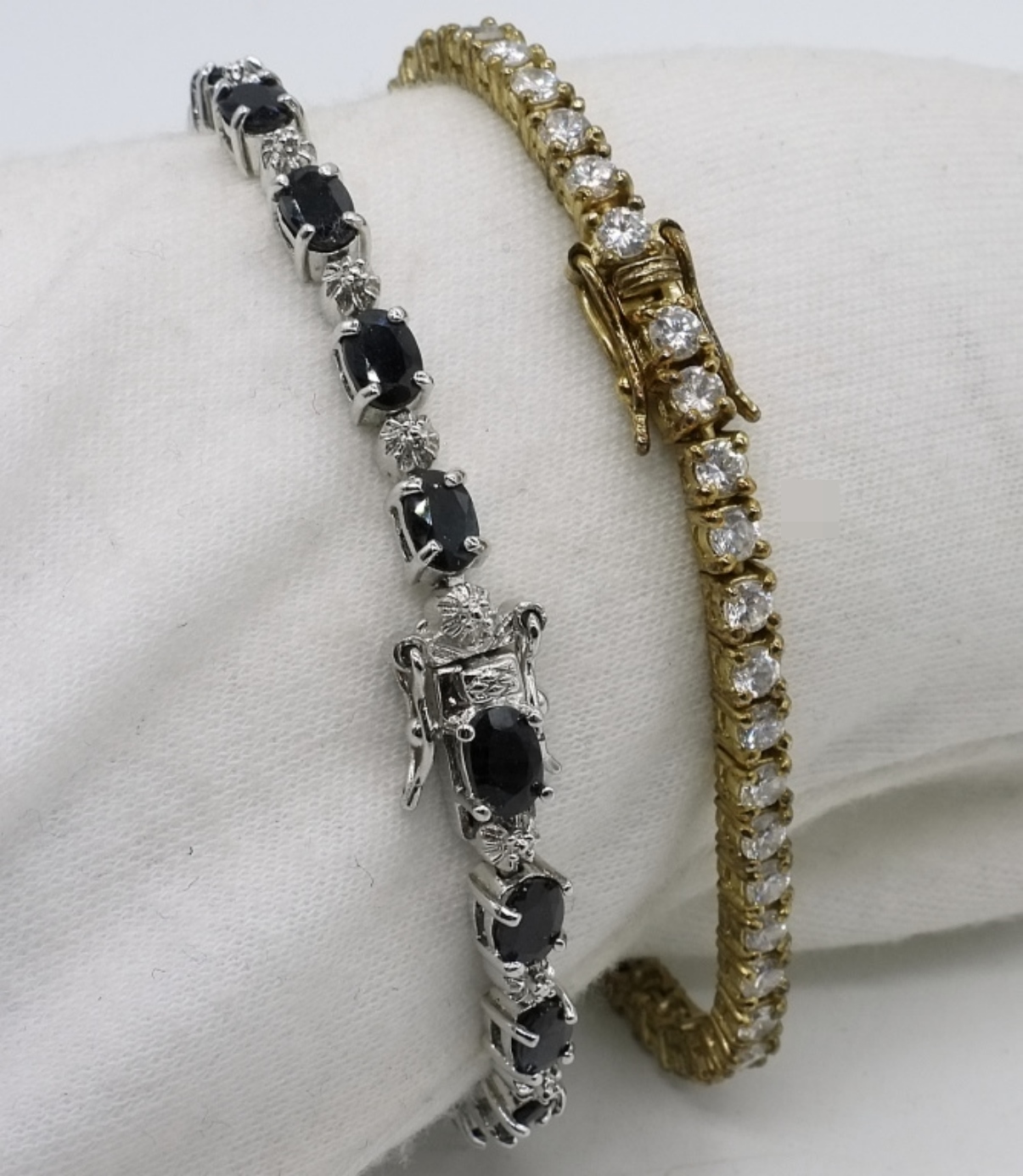 2 Sterling Gemstone Bracelets