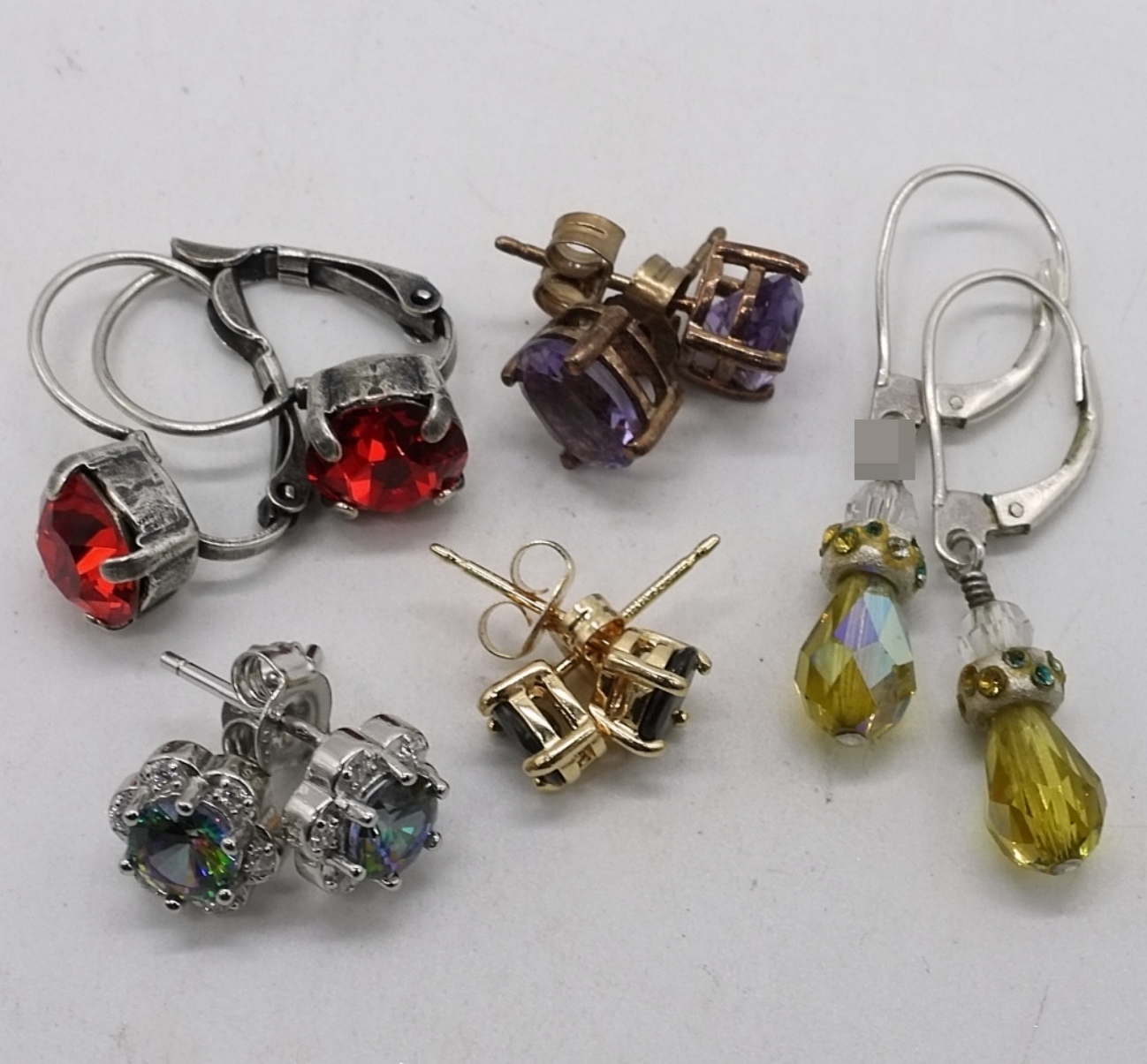 Sterling 18K Multi-Gemstone Bracelet & Earrings