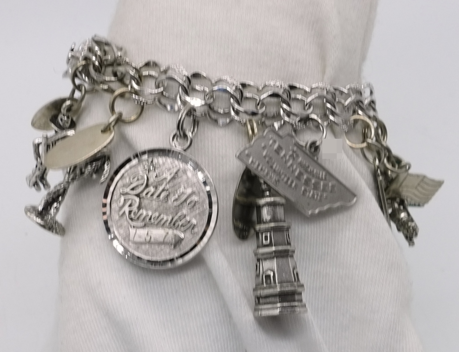 Sterling Charm Bracelet, 16 Charms,