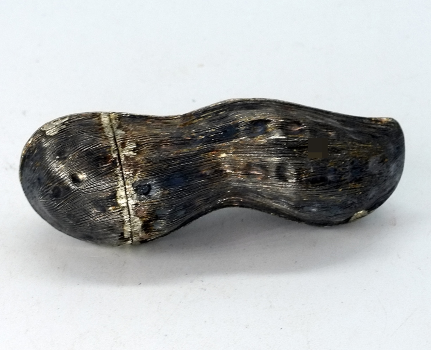 Sterling Silver Peanut Trinket Box, Screw Top