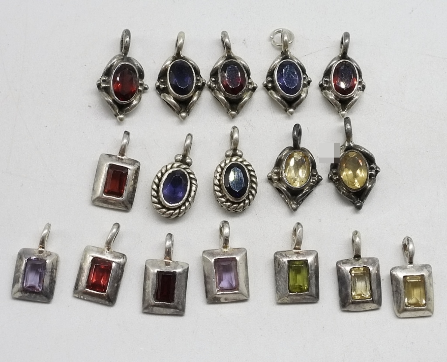 17 Sterling Silver Gemstone Pendants