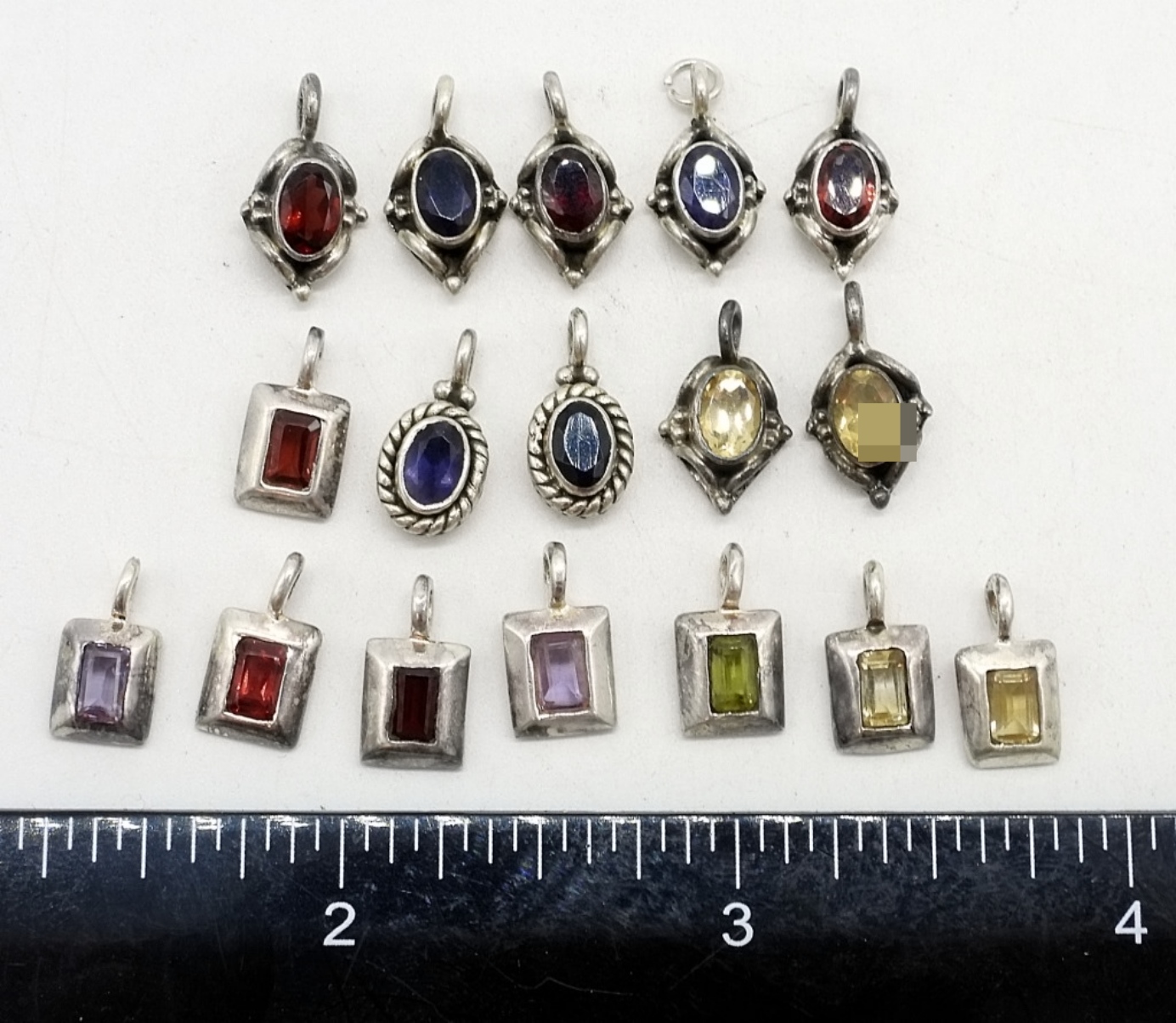 17 Sterling Silver Gemstone Pendants