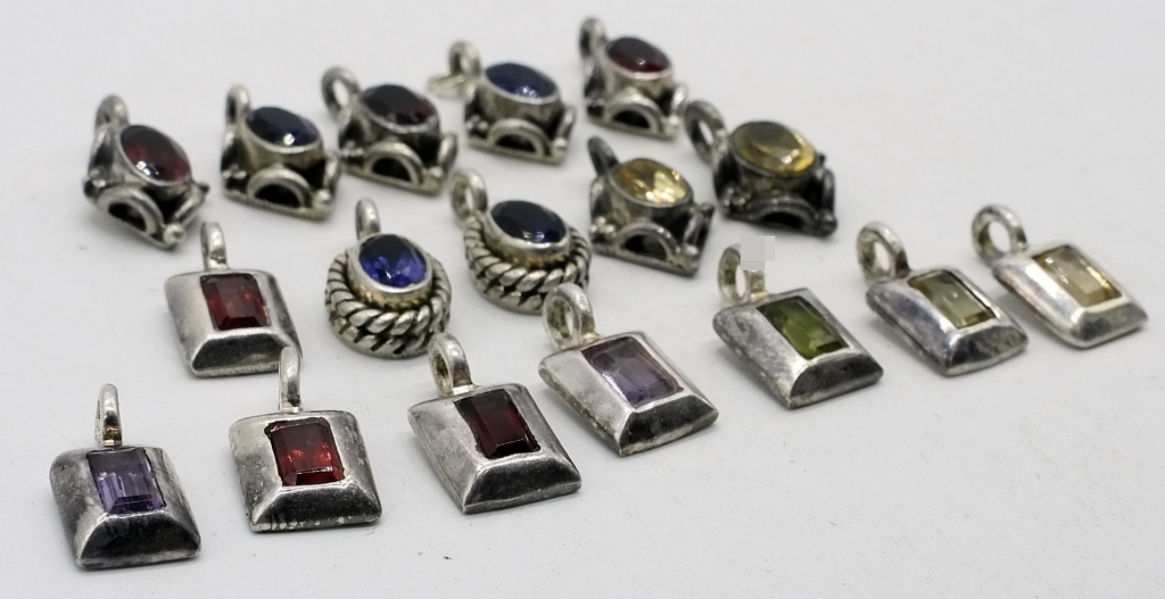 17 Sterling Silver Gemstone Pendants