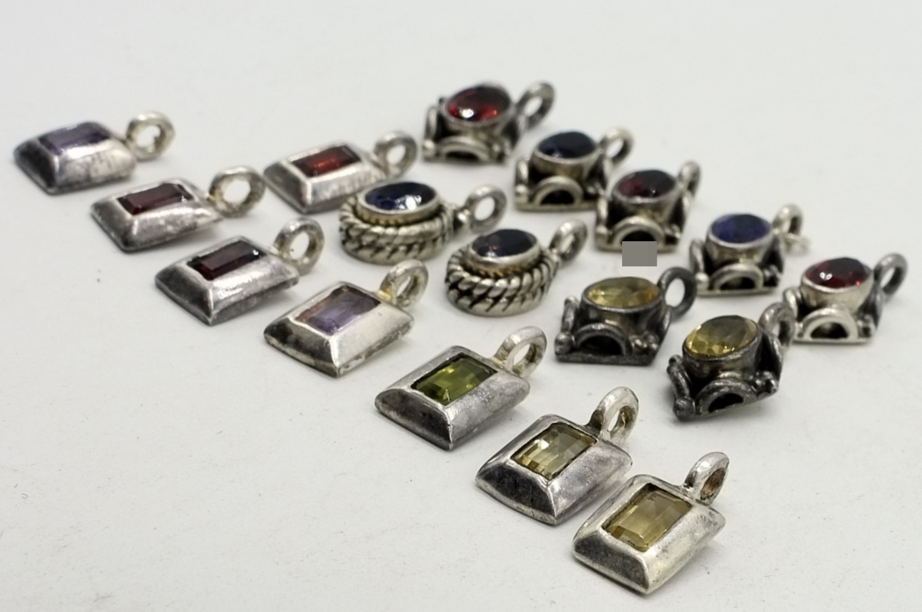 17 Sterling Silver Gemstone Pendants
