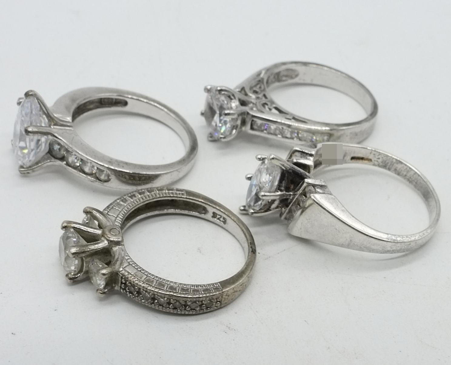 6 Piece Sterling Bridal Ring & Pendant Set