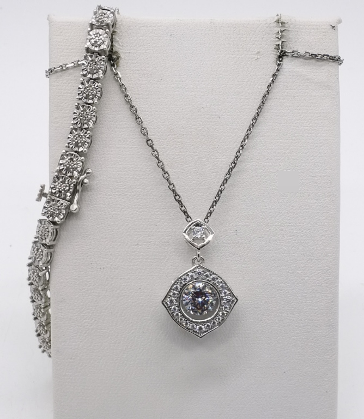 6 Piece Sterling Bridal Ring & Pendant Set