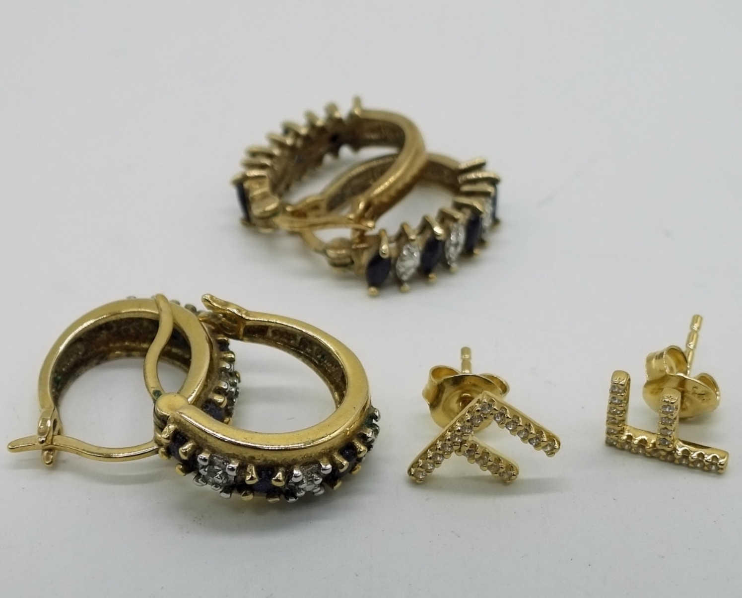 Sterling Gold-Tone Earrings, Necklace & Ring