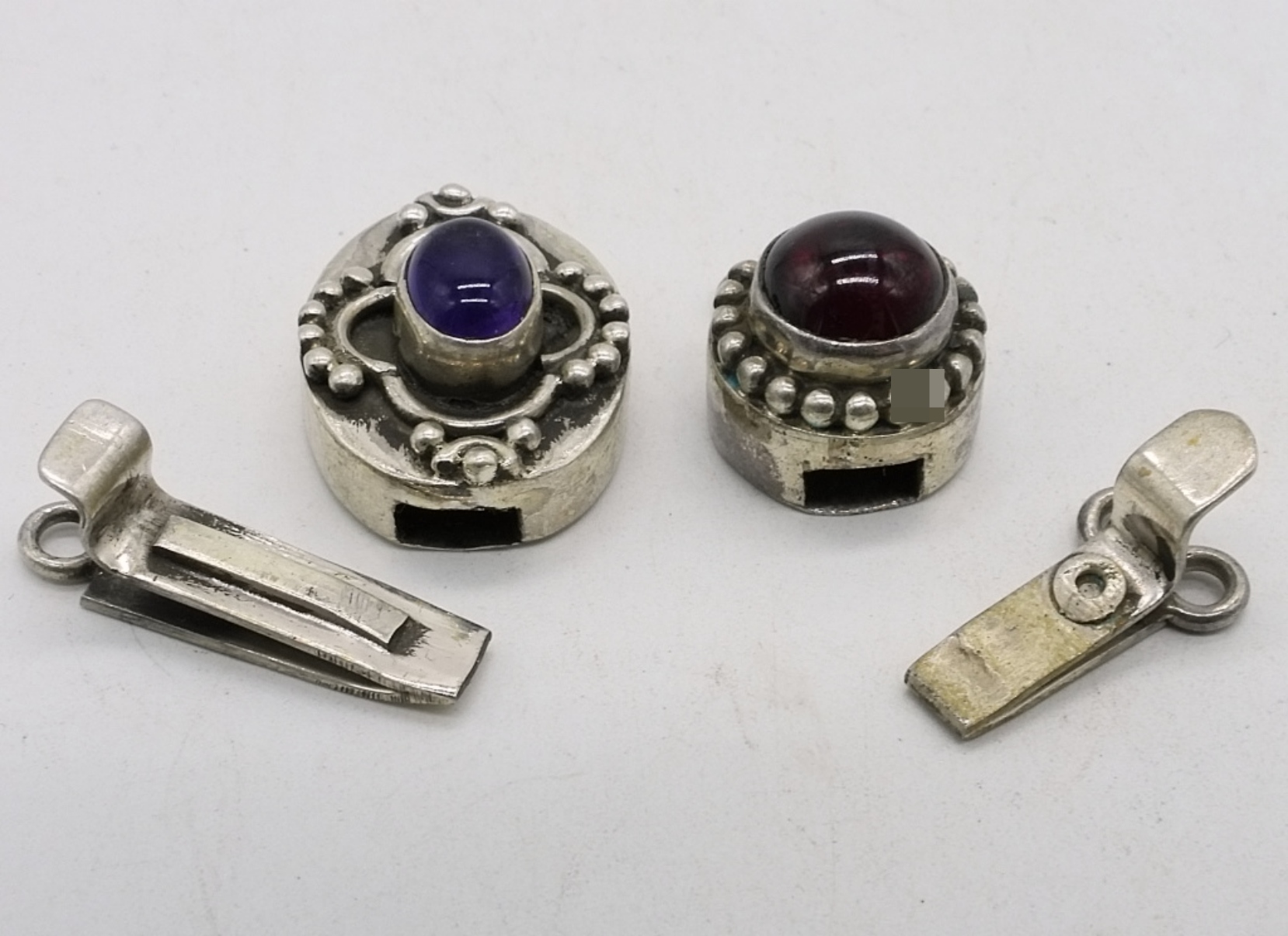 5 Piece Sterling Gemstone Clasp Set