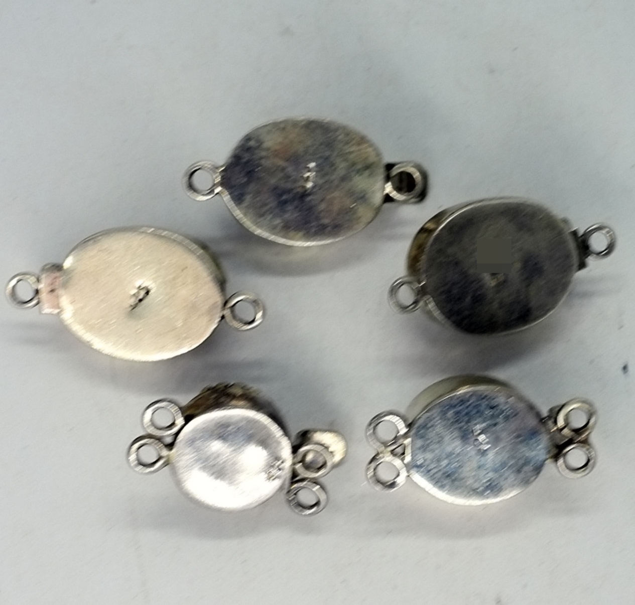 5 Piece Sterling Gemstone Clasp Set