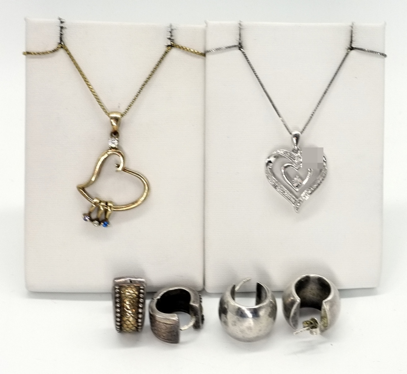 Sterling Silver Heart Pendant Necklaces & Earrings