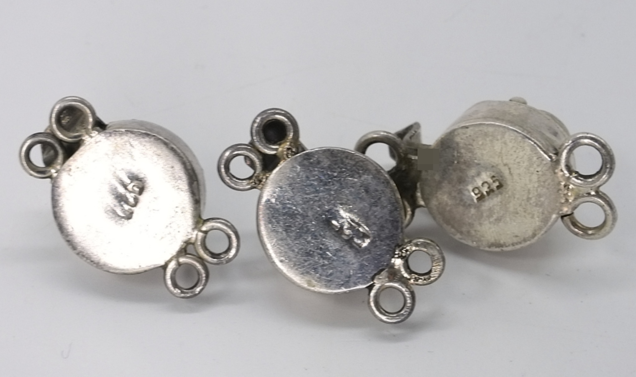 Sterling Silver Gemstone Clasps, Set of 3