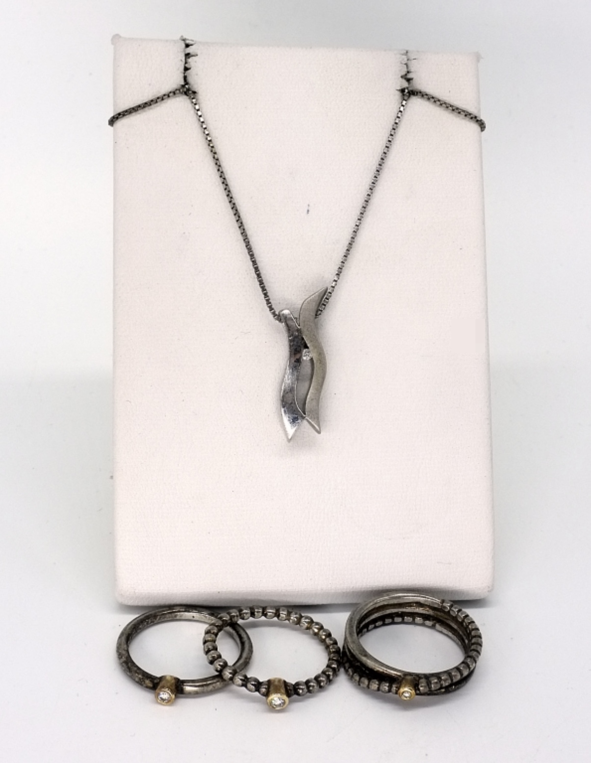 4 Piece Sterling & Diamond Jewelry