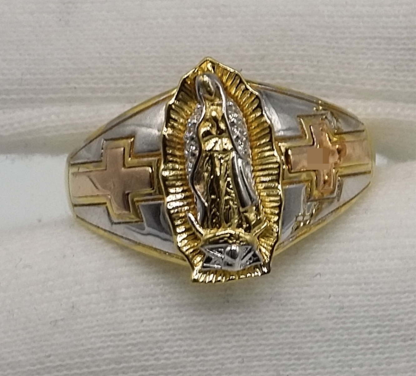 Gold-Tone Sterling Religious Ring & Rosary