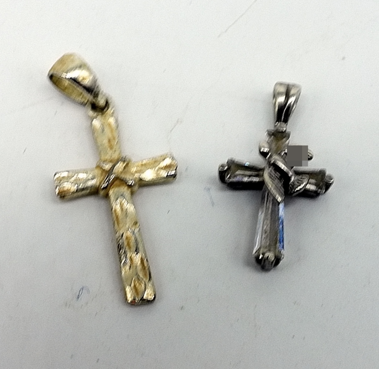 3 Sterling Silver Cross Pendants & Chain