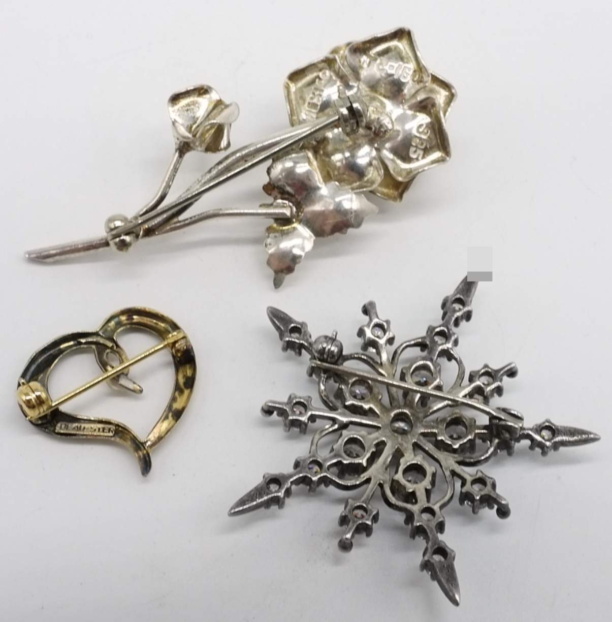 4 Piece Sterling Vintage Brooch Lot