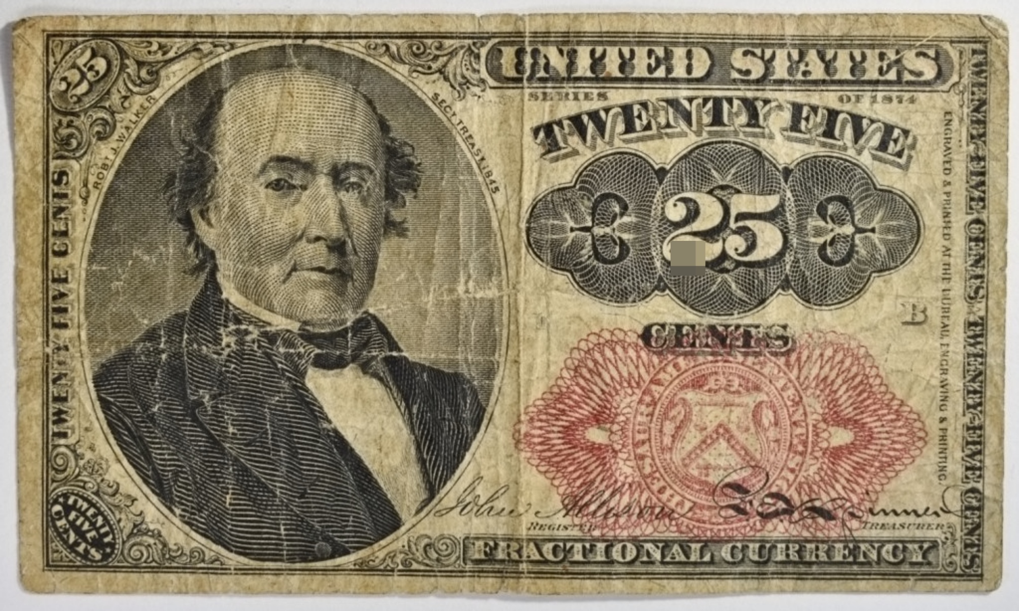 1874 25 Cent Fractional Currency 5th Issue