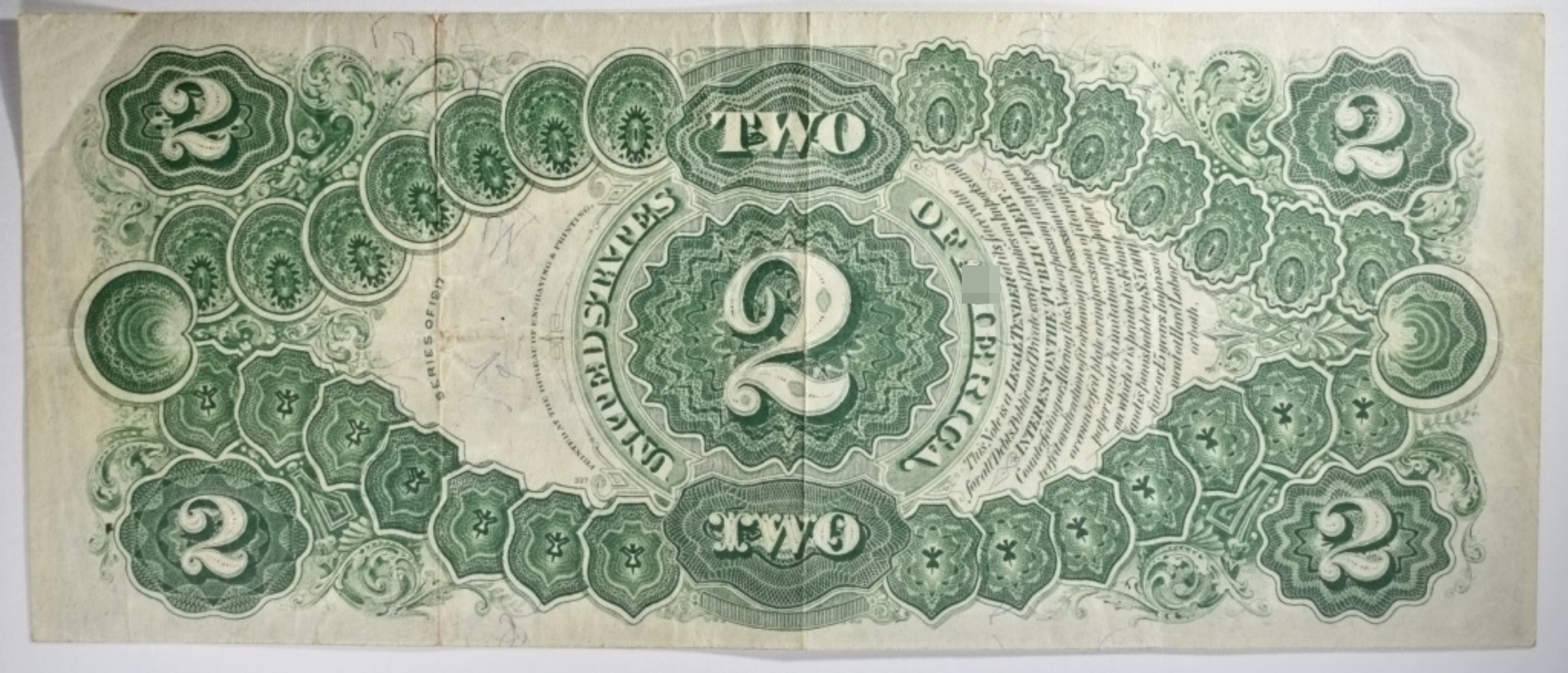 1917 $2 Legal Tender SN E27026027A