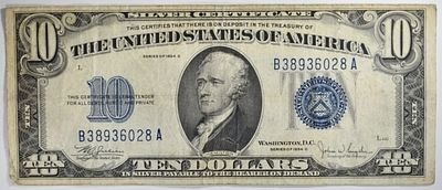 1934C $10 Silver Certificate SN B38936028A. 1934C $10 Silver Certificate SN B38936028A