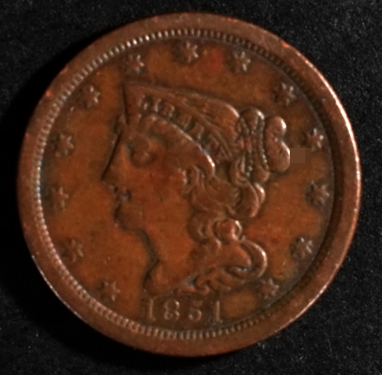 1851 Braided Hair Half Cent