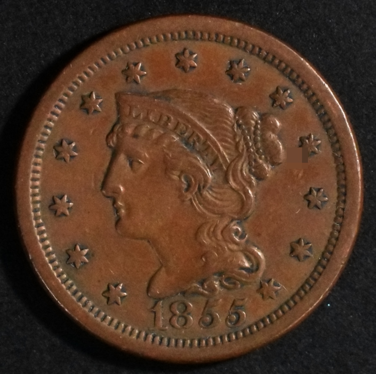 1855 Slanted 55 Large Cent