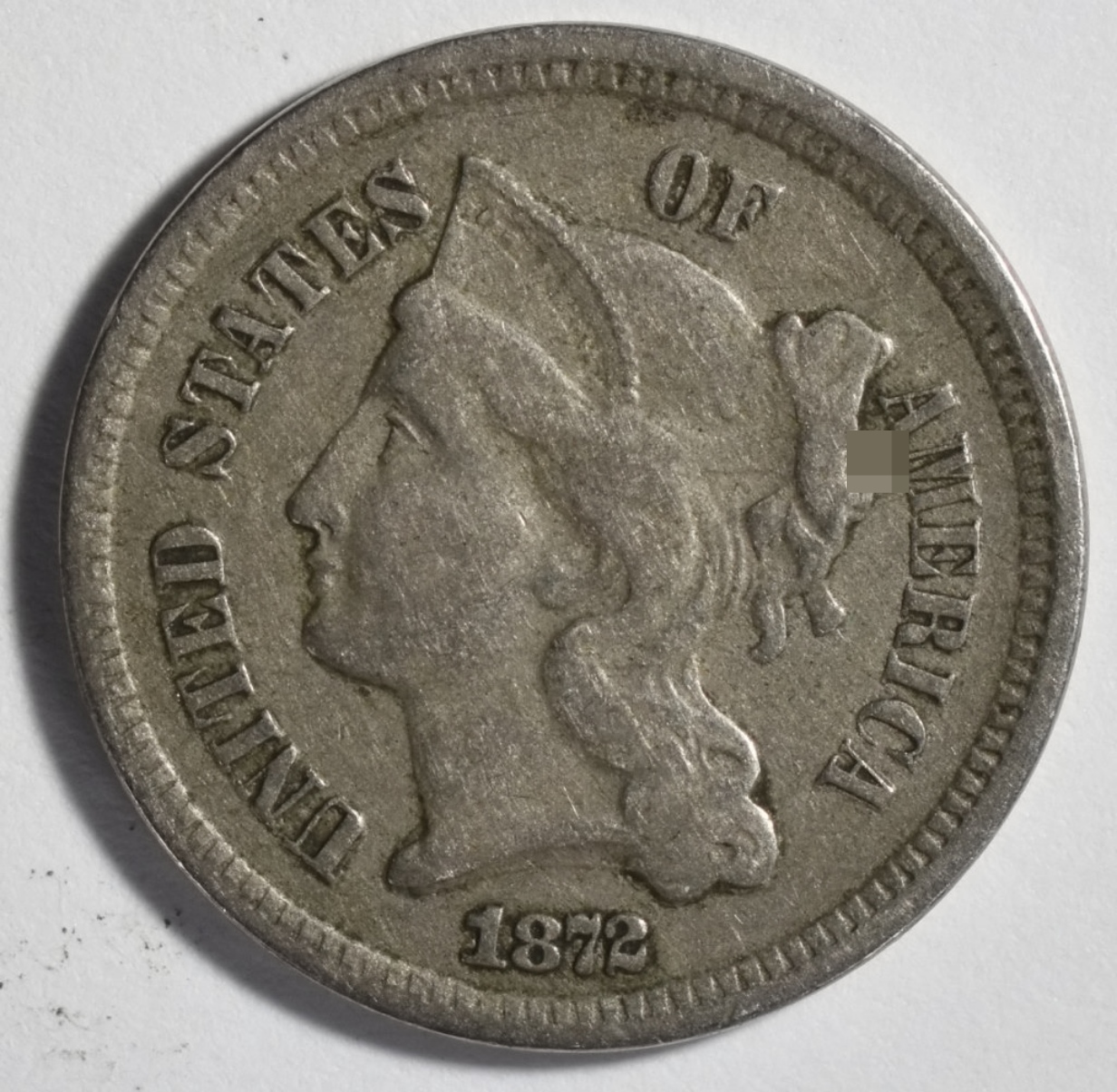 1872 3 cent Nickel