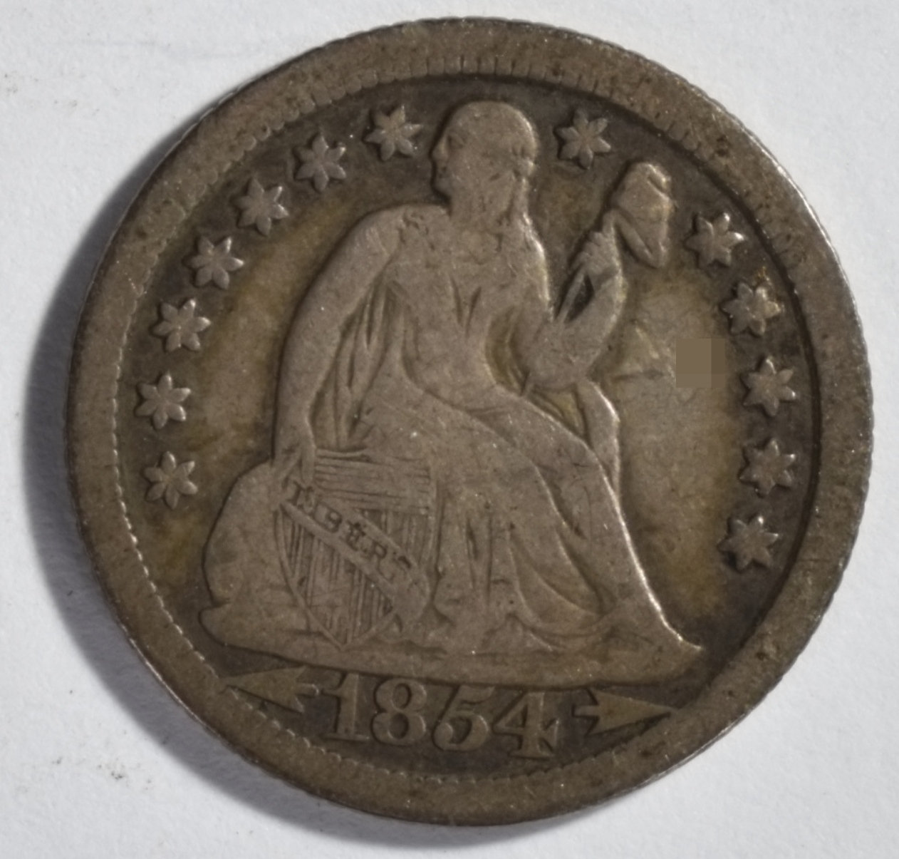 1854-O Arrows Seated Dime