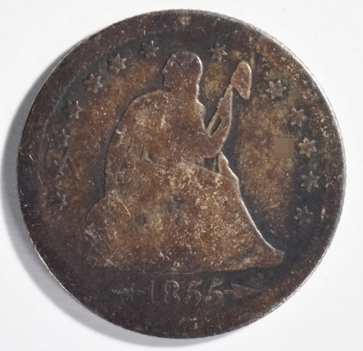 1855-S Arrows Seated Quarter, Rare Date